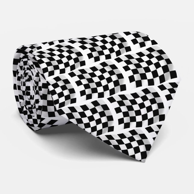 Corbata de Bandera de Carrera a Cuadros (Enrollado)