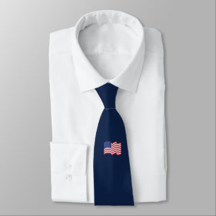 Corbata de bandera estadounidense ondeando azul