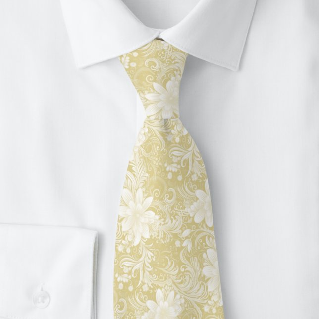 Corbata de Batik Floral Latte (Subido por el creador)