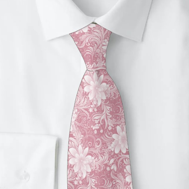 Corbata de Batik Floral Rosa Polvo (Subido por el creador)