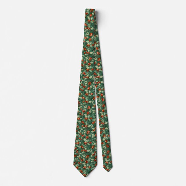 Corbata de Bayas de Acebo de Navidad (Anverso)