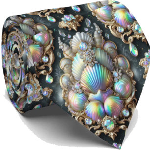 Corbata de Beach Lovers   Patrón de concha de mar 