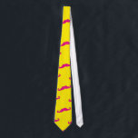 Corbata de bigote amarillo y rosa neón<br><div class="desc">Corbata de bigote amarillo y rosa neón</div>