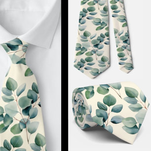 Corbata de boda con eucalipto