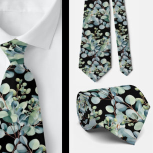 Corbata de boda con eucalipto