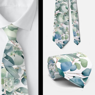 Corbata de boda con eucalipto