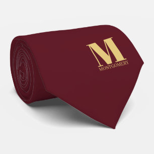 Corbata de boda con monograma elegante + nombre