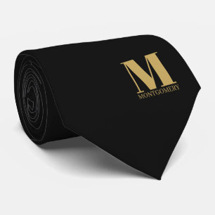 Corbata de boda con monograma elegante + nombre