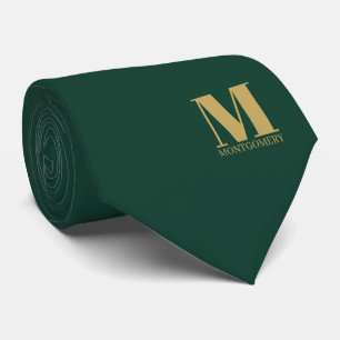 Corbata de boda con monograma elegante + nombre