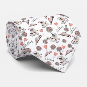 Corbata de Boda con  pájaros de novios