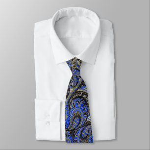 Corbata de boda de colores de pavo real de paisley