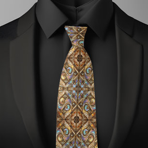 Corbata de boda de esencia de perla y oro de lujo