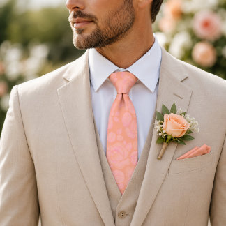 Corbata de boda de melocotón rosa rubor