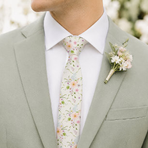 Corbata de boda floral de viña botánica