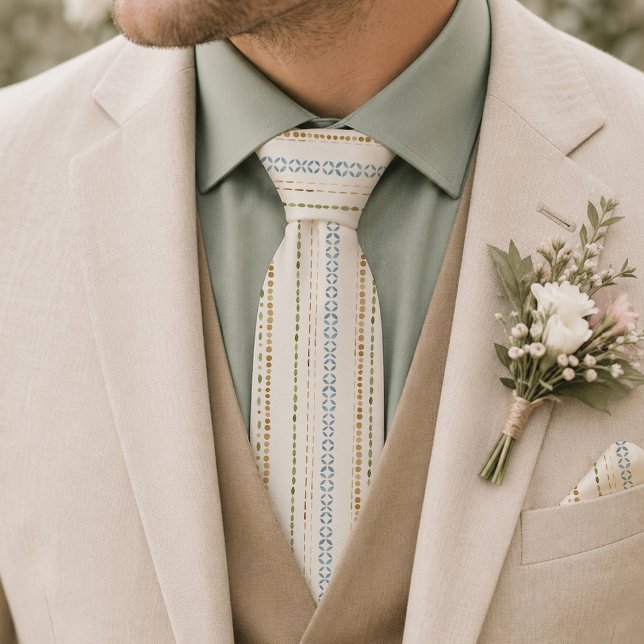 Corbata de Boda Folk Moderna | Azul Polvo Salvia D (Subido por el creador)