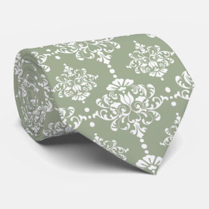 Corbata de boda para padrinos con estampado de dam