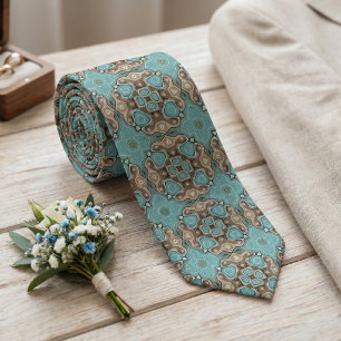 Corbata de boda única de arte tribal del suroeste