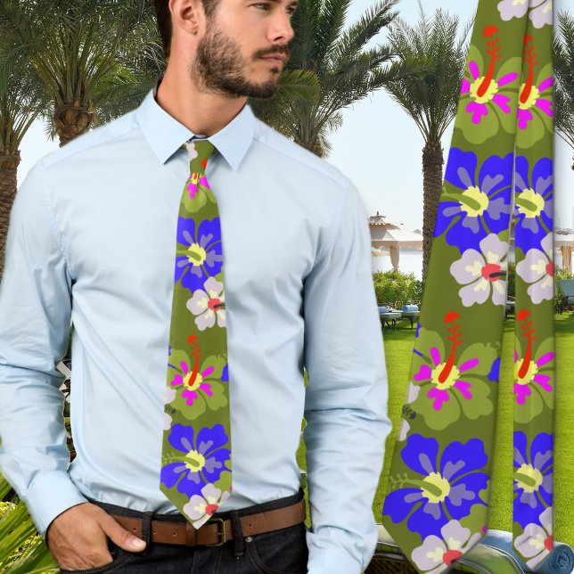 Corbata de boda verde de ejército con patrón de hi (Subido por el creador)