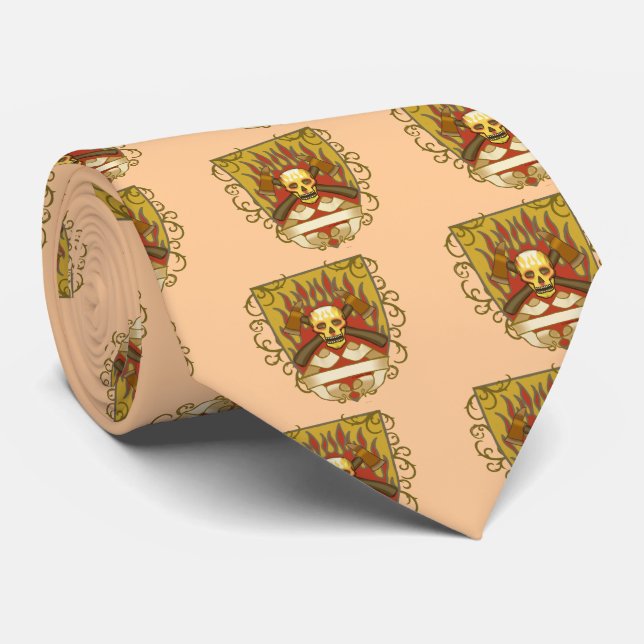 Corbata de bombero escudo de llamas (Enrollado)