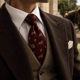 Corbata de caballo al trote de hoja de roble burgu