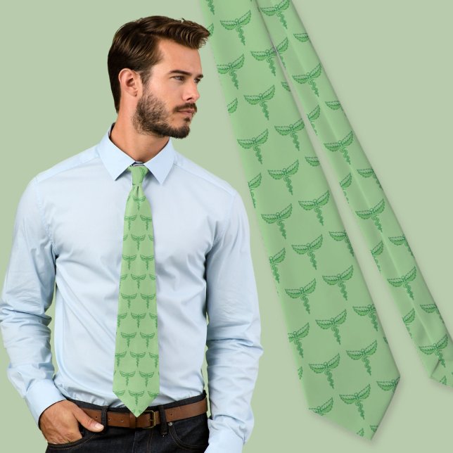 Corbata de caduceo con hojas (Subido por el creador)