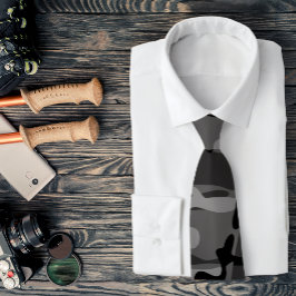 Corbata de camuflaje gris y negro