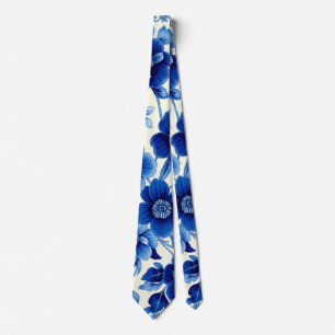 corbata de cascada de flor azul