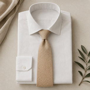 Corbata de Champagne con Trama de Espiga de Trigo