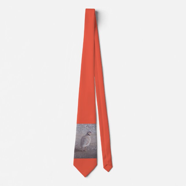 Corbata de Chukar con fondo naranja (Anverso)