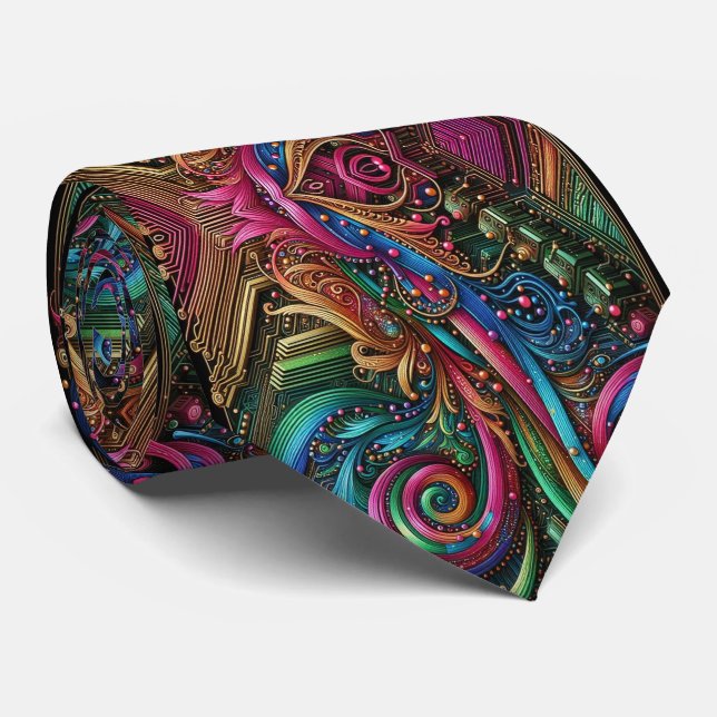 Corbata de circuito de arcoíris Art Nouveau (Enrollado)