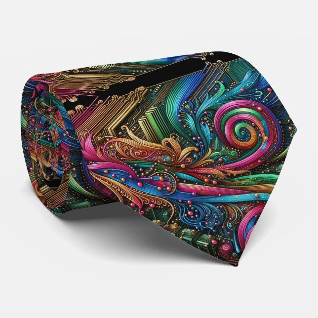 Corbata de circuito de arcoíris Art Nouveau (Enrollado)