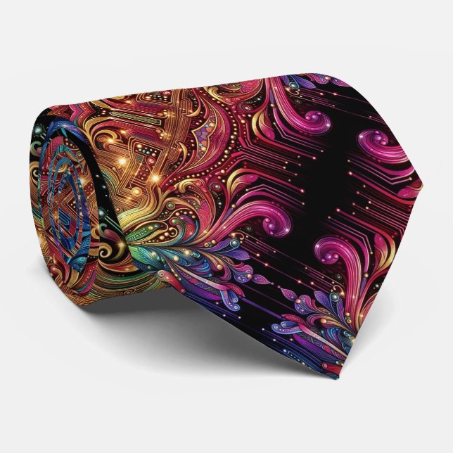 Corbata de circuito de arcoíris Art Nouveau (Enrollado)