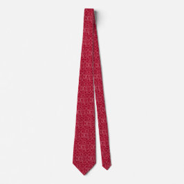 Corbata de círculos rojos frambuesa