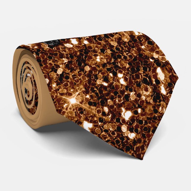 Corbata de cobre y Purpurina negro (Enrollado)
