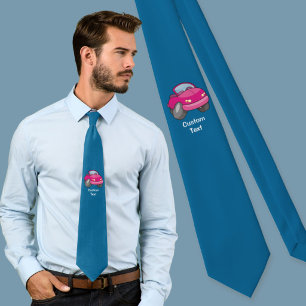Corbata de coche de dibujos animados rosa