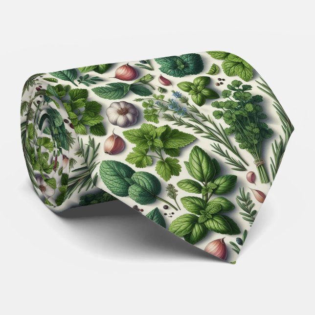 Corbata de cocina para foodie | Hierbas frescas de (Enrollado)