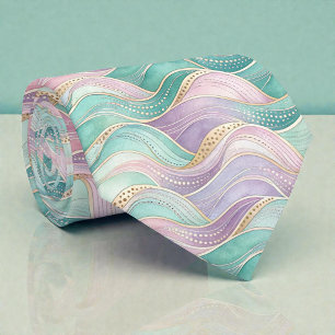Corbata de colores pastel glamour sirena