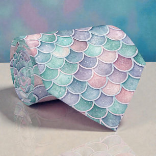 Corbata de colores pastel glamour sirena