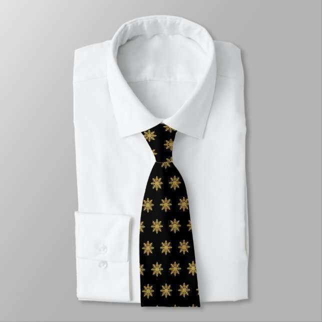Corbata de copos de nieve dorados (Atado)