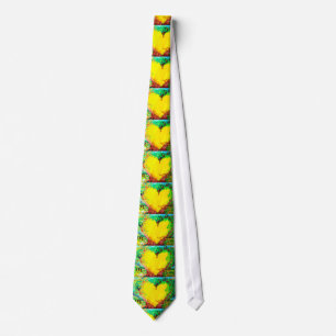 corbata de corazón amarillo pintada a mano