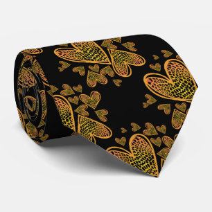 Corbata de corazones de leopardo