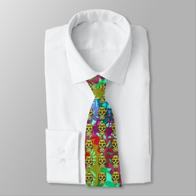 Corbata de cráneo del Día de Muertos - Cráneo de a (Atado)