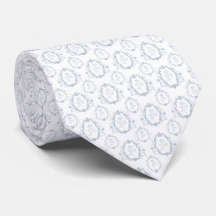 Corbata de crestas y rosas azules delicadas