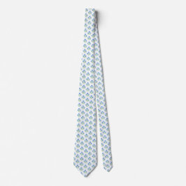 Corbata de crocus azules cuello blanco