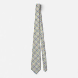 Corbata de cuadros azules, amarillos y marrones pa