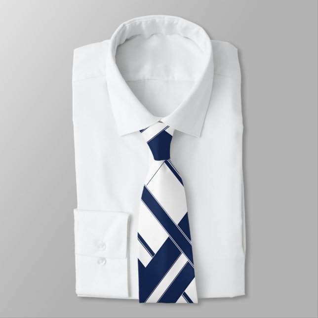 Corbata de cuadros azules y blancos de Papá (Atado)