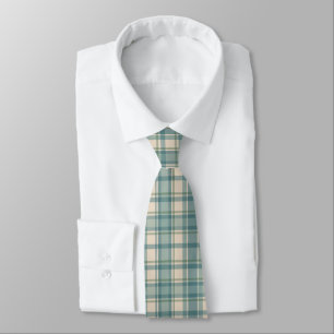 Corbata de cuadros escoceses beige azul verde para