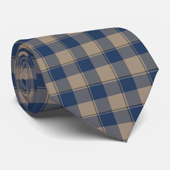 Corbata de Cuadros Marrón Cello y Burro (Enrollado)