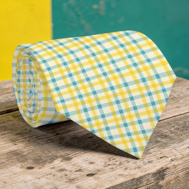 Corbata de Cuadros Teal y Amarillo (Subido por el creador)