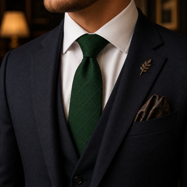 Corbata de cuadros verde esmeralda de lujo | Boda  (Subido por el creador)